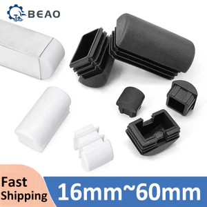 Đen / Trắng Vuông Vòm Nhựa Trống Cuối Mũ Ống Ống Chèn Ống Cắm Ghế Nội Thất Chống Trơn Trượt Miếng Đệm Có Mũ