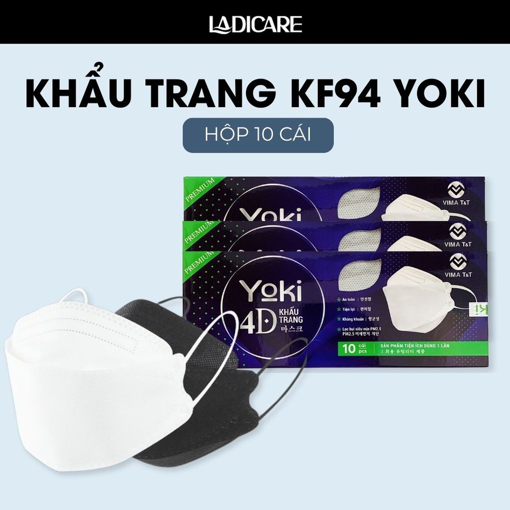 Khẩu trang KF94 YOKI 4 lớp Chống Bụi Mịn, Kháng Khuẩn hàng cao cấp Hàn Quốc