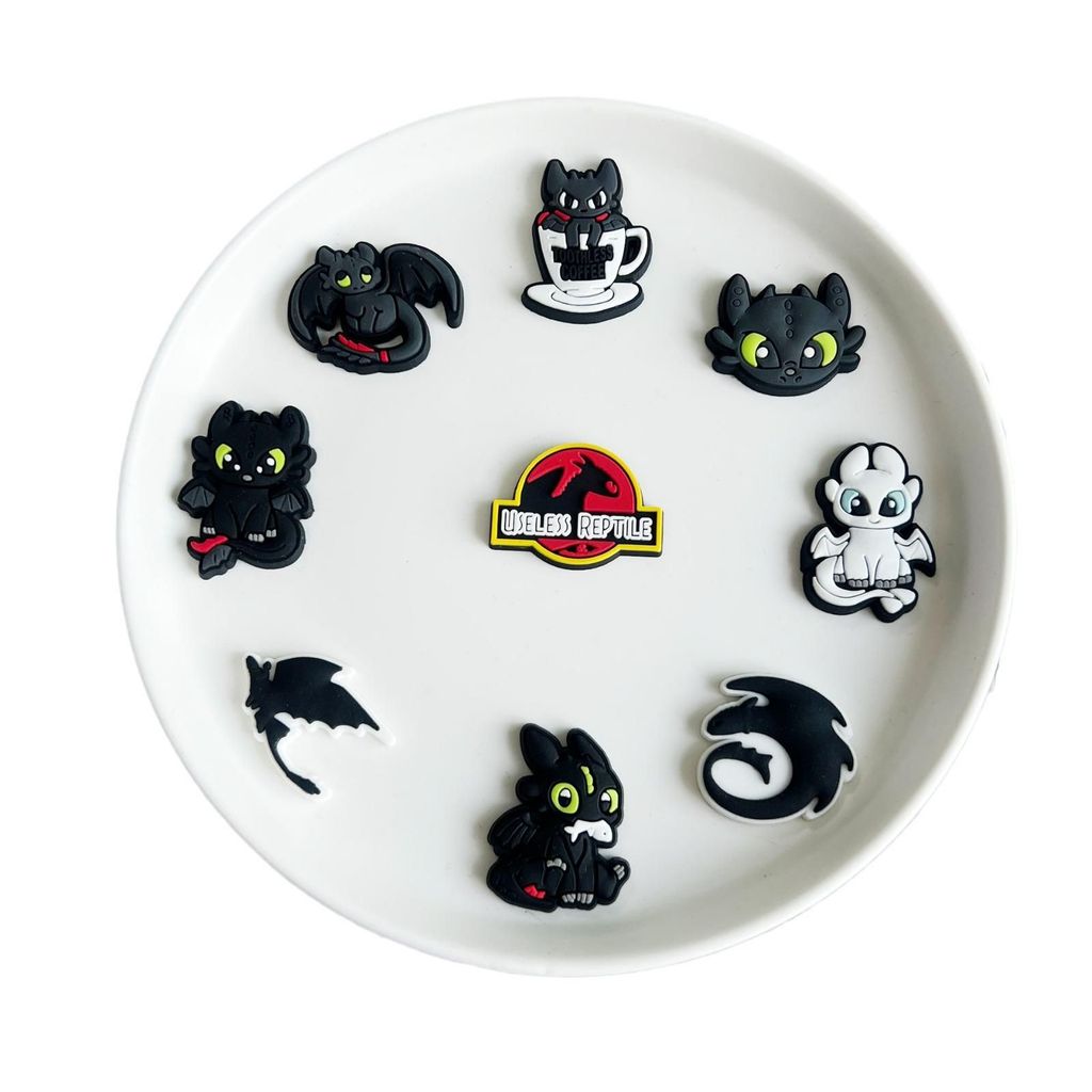 Set charm BÍ KIẾP LUYỆN RỒNG gắn dép cross, Nút gắn jibbitz sticker trang trí hoạt hình CROSS TREND