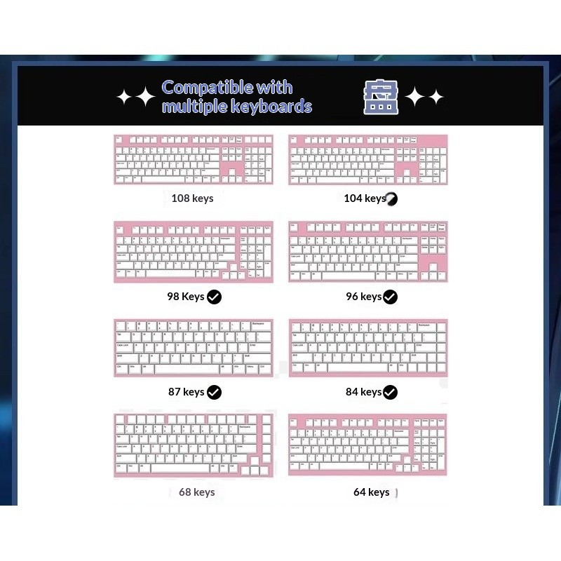 Bộ Keycap Anime Tenshi Alice PBT Dye-Sub Full Layout  Cherry Profile | KCAP - World of keycaps