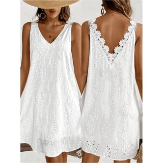 <![Giảm giá 10%] Váy chữ V ren plus size dáng rộng cho mùa xuân-hè