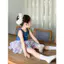 Bé Gái Mùa Hè Phong Cách Kỳ Nghỉ Dopamine Màu Gạc Bánh Pettiskirt Váy Nửa Chiều Dài Quần An Toàn + Áo Vest Xanh Bộ Hai Mảnh Bắn Đơn 90-140 Size K7R7