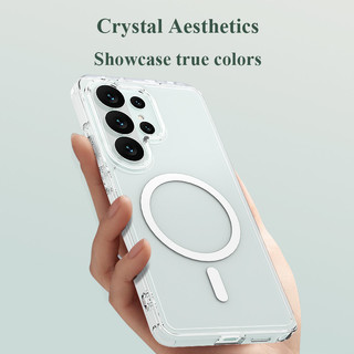 Lereach cho Samsung Galaxy S26 Ultra S25 Ultra S24 Ultra S26 Plus S26 Vỏ điện thoại từ tính, Acrylic + TPU, Vỏ sạc từ tính trong suốt chống sốc 4 chiếc