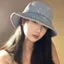 Mũ ngư dân Denim DAYBREAK, Mũ xô mềm có thể gập lại, Nơ thoáng khí thêu vành rộng Mũ chống nắng đi biển