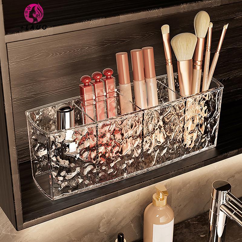 Springevenstar 4 Lưới Nước Ripple PS Hộp Bảo Quản Mỹ Phẩm Hộp Đựng Bàn Chải Trang Điểm Người Tổ Chức Lipsti Bút Chì Lông Mày Để Bàn Lưu Trữ Giá Đỡ Springevenstar