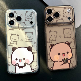 Ốp điện thoại cặp đôi BUBU & YIER Panda dễ thương cho iPhone 17Air / 16 / 15PLUS / 14 / 13pro Max / 12 / 11 / X / 7 / 8, cá tính sáng tạo. Vỏ trong suốt, chống thấm nước, chống sốc, vỏ bảo vệ