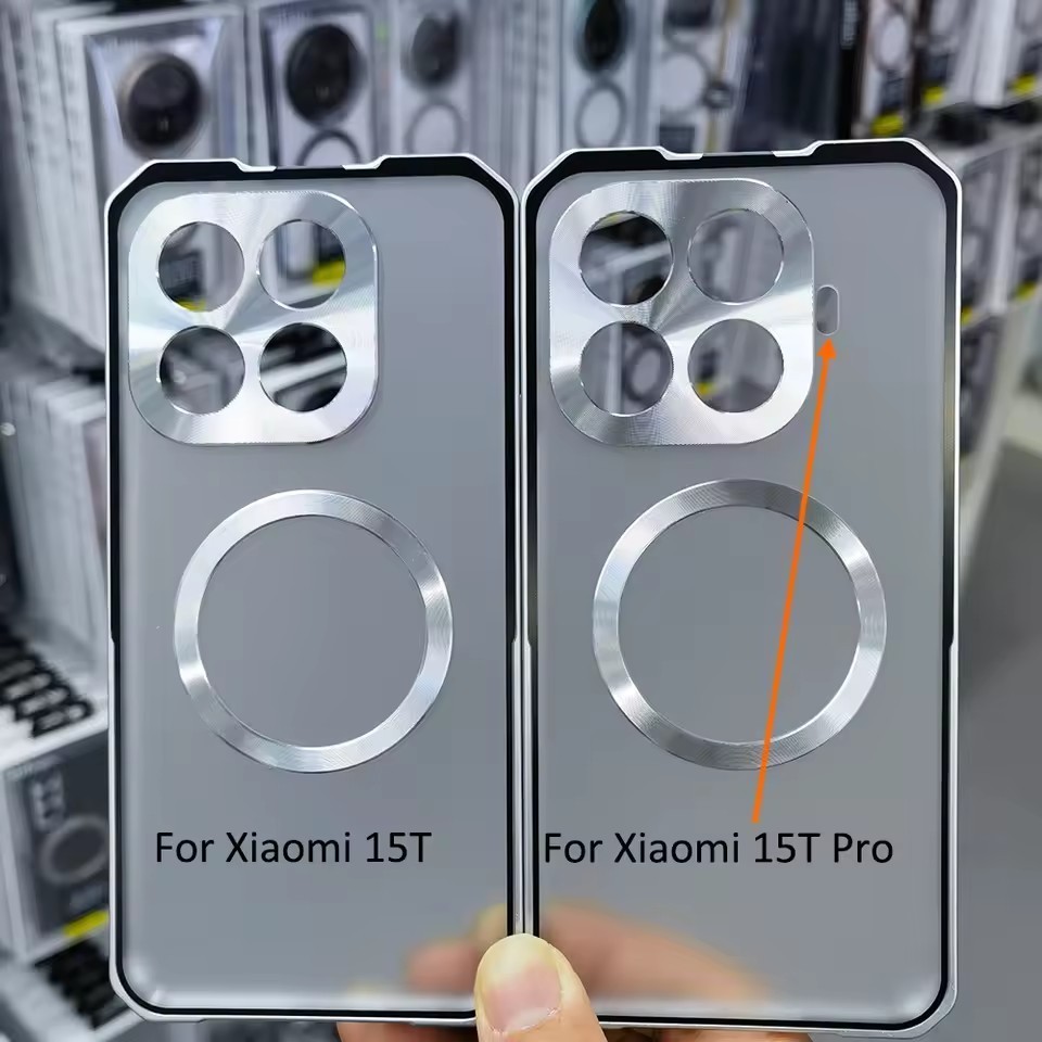 Dành Cho Xiaomi 15 15t Ultra poco f8 k90 pro max Ốp Đẩy Kéo Matte PC Nam Châm Sạc Điện Thoại Dành Cho MI 15t Khung Kim Loại Ốp Lưng Ốp Lưng