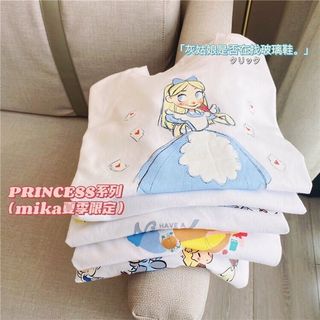 Áo thun công chúa Disney cho bé gái – Áo tay ngắn cotton in hình hoạt hình dễ thương mùa hè cho bé