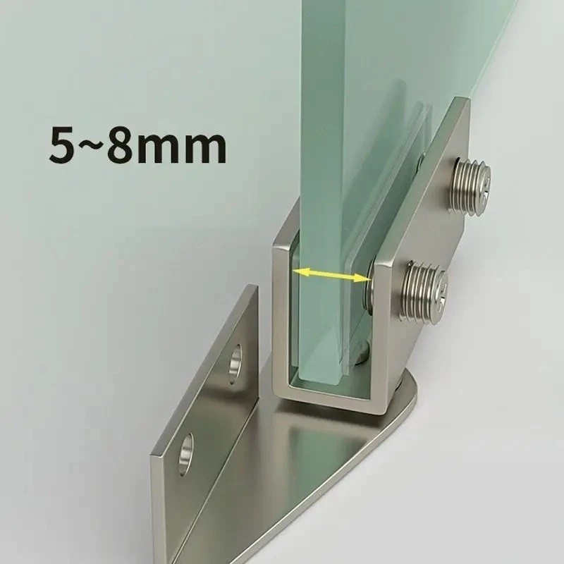 Bản lề kẹp cửa kính inox cao cấp dùng kính dày 5-8mm Không Khoan Lỗ，Kẹp Kính Nhấn Mở，Dễ dàng lắp đặt, điều chỉnh