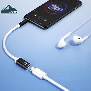 DTW 3.5mm Công cộng sang Loại C Tai nghe đầu phẳng sang đầu tròn Cáp chuyển đổi để kết nối tương tự với bộ chuyển đổi điện thoại di động Thể thao