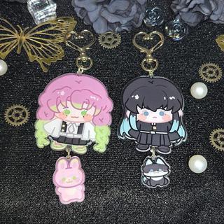 Anime Demon Slayer Keychain Cute Tokitou Muichirou Kanroji Mitsuri Cosplay Costumes Cartoon Key Chain Accessories