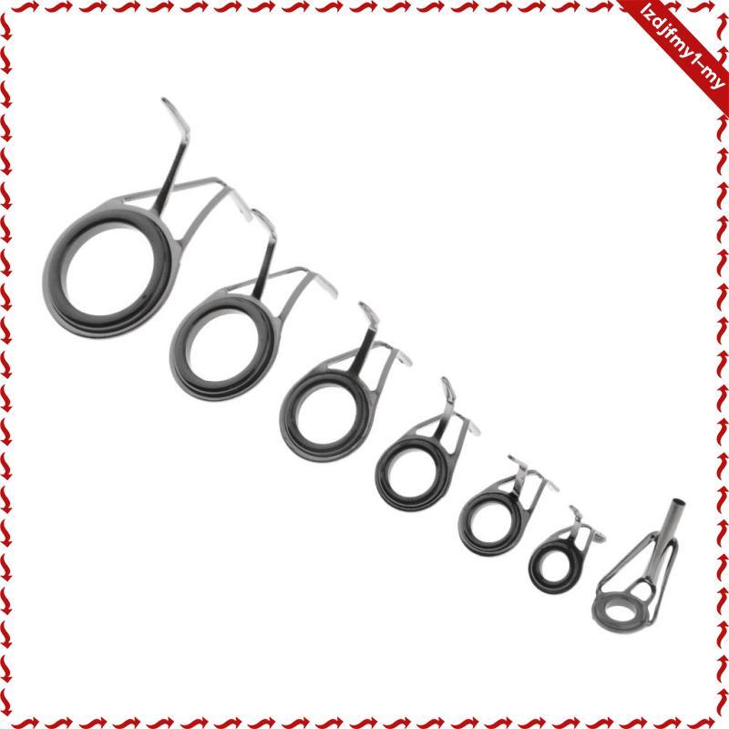 Leipupa 7pc Hướng dẫn cần câu cá Chân đôi có khung thép không gỉ Loại F (7 Cái)