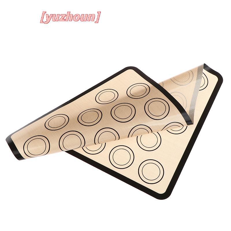 [yuzhoun] 1 Thảm Nướng Bánh Silicon 42x29,5cm Cho Lò Nướng 30 Vòng Tròn Chịu Nhiệt Chống Dính Cho Bánh Quy Macaron