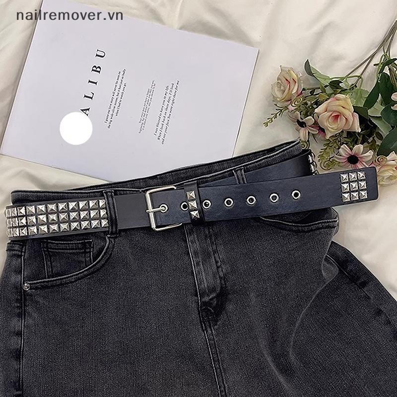 Thắt lưng kim tự tháp hạt vuông, phong cáchpunk &amp; gothic, cá tính cho unisex