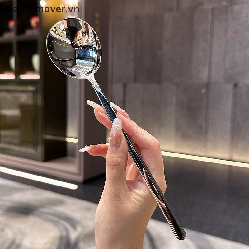 [NR] Bộ Thìa Inox Hàn Quốc Tay Cầm Dài, Thìa Đá, Thìa Ăn Gia Đình, Dùng Cho Bữa Tối Mới
