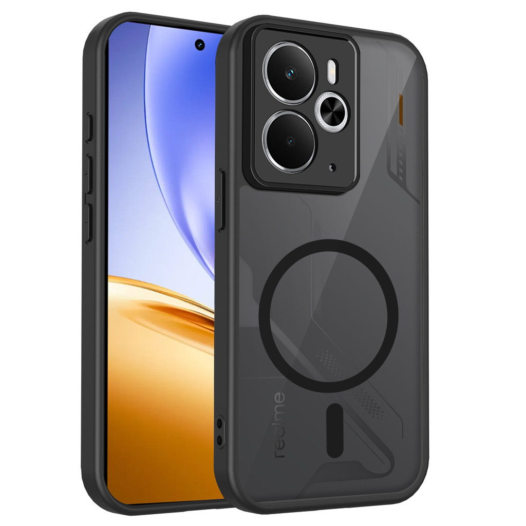 Ốp lưng Realme 14 5G Vỏ thu hút từ tính màu đen mờ cho vỏ điện thoại Realme 14 5G