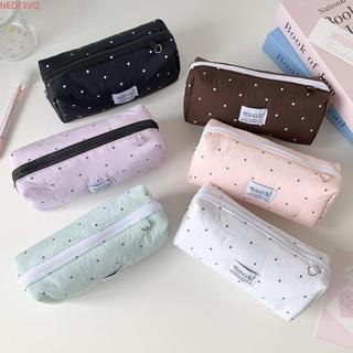 Túi đựng bút Hàn Quốc NEDFSQM, hộp đựng bút chì Y2k Dots, túi để bàn phong cách, túi vải văn phòng phẩm học sinh