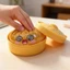 Hộp bánh bao SMILE Đồ chơi Squishy, Bun nhồi bông lấp lánh lấp lánh có khả năng phục hồi chậm Squishy Pinch Le, với Steamer Fidget Soft Giảm căng thẳng Công cụ thư giãn bóng giác quan