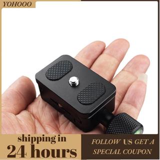 Yohooo Camera Yohooo 30MM Kẹp có thể điều chỉnh + Tấm QR - Hợp kim nhôm Mini phát hành nhanh với vít 1/4 inch & mức bong bóng cho đầu bóng chân máy tiêu chuẩn Thụy Sĩ Arca
