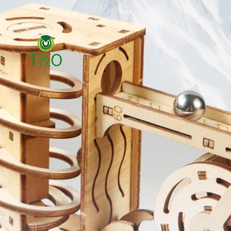[T & O-t] 1 Bộ Đồ Chạy Bằng Đá Cẩm Thạch 3D Ván Xoắn Ốc Bằng Gỗ Xếp Hình Đường Bộ Thiết Bị Tra Điện Mô Hình Cơ Khí Khoa Học Mê Cung Hội Quà Tặng Cho Trẻ Em [Mới]