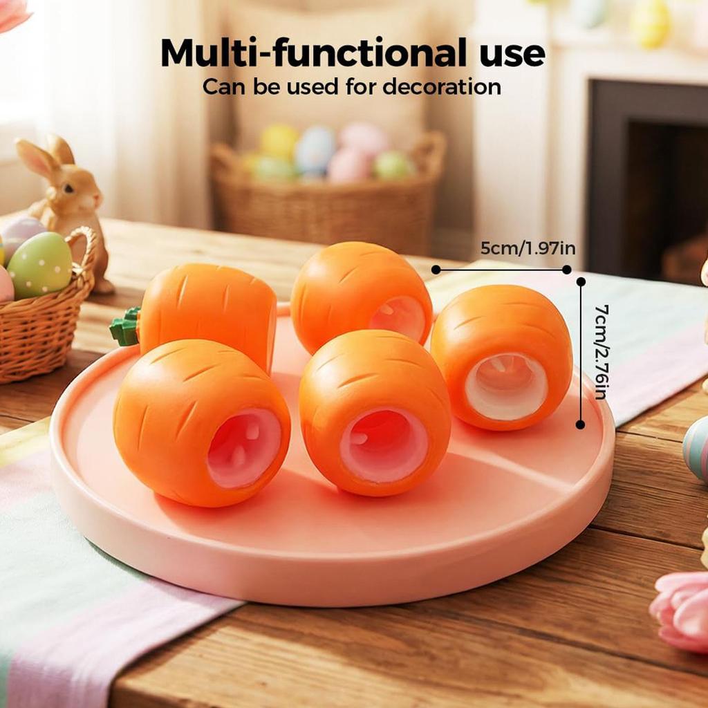 Giỏ lễ Phục sinh nhồi bông, đồ chơi bóp thỏ cà rốt Phục sinh wipqsvn