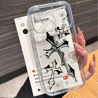 Cool Dark Gothic Cross Mark Casing Cho Huawei Honor X7D X9D X6C X8C X7B X8B X9B X7A 90 Lite X9A 5G Y9 Prime 2019 Ốp Điện Thoại Mềm Trong Suốt Thời Trang Thiết Kế Mới Trong Suốt