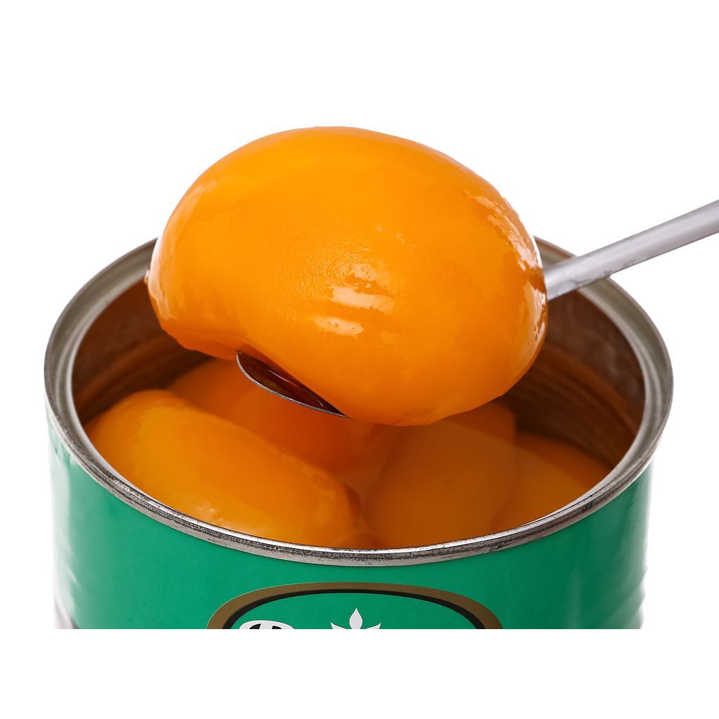Đào Bổ Đôi Ngâm Siro Hiệu Rhodes Hộp 825g Topping Thơm Ngon Giòn Cho Pha Chế Trà Đào, Decor Bánh