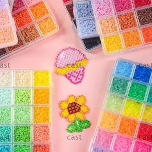 CAST Perler Hama Hạt Bộ, Bộ 24 màu 2.6mm, xếp hình thủ công sáng tạo