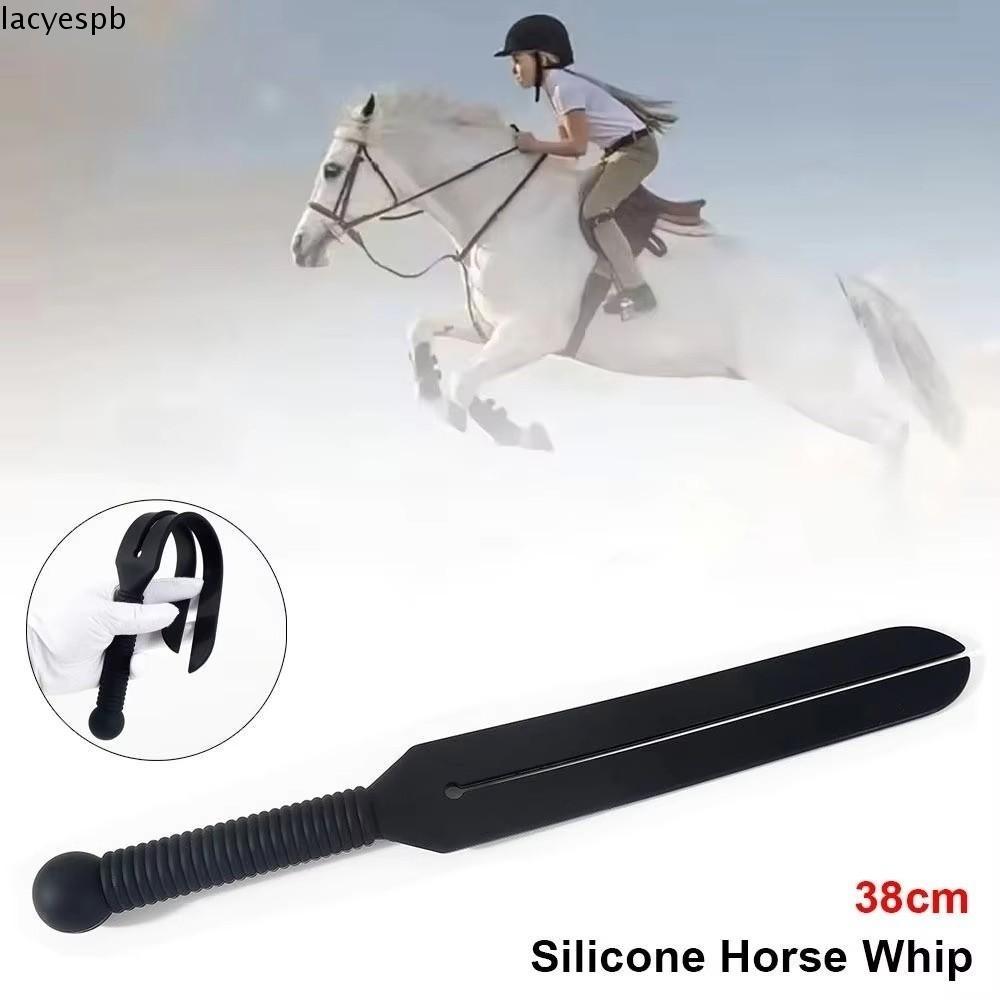 LACYES Đua Xe Crop, 38cm Có Tay Cầm Cưỡi Ngựa Roi, Quà Tặng Silicon Đen Chống Mài Mòn Cưỡi Ngựa Crops Ngựa Show