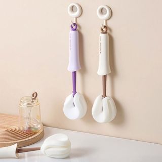 Bàn chải làm sạch cốc nước SHUPUN, Bàn chải cốc gia dụng 2 trong 1 được xử lý dài, Dụng cụ làm sạch bàn chải di động Miếng bọt biển làm sạch cốc