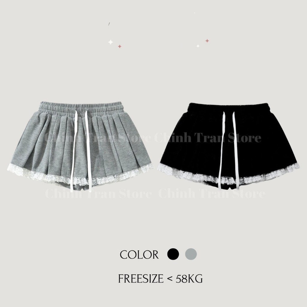 Chân Váy Xếp Ly Nữ Phối Ren Chất Thun Gân Năng Động Basic Kenco Sai Gon M172444555