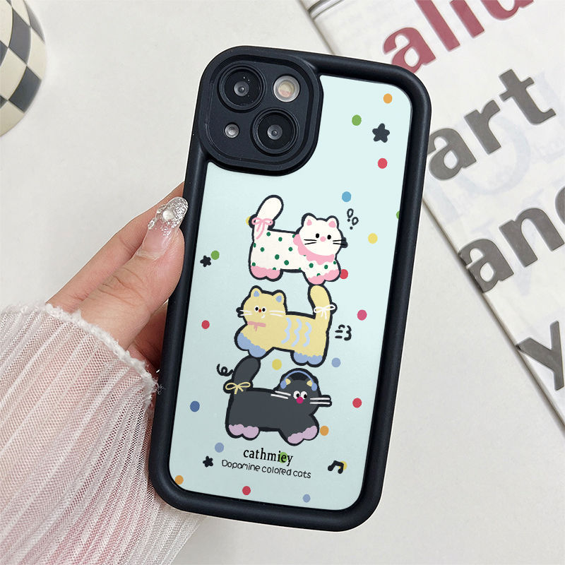 Ốp Lưng Cho OPPO A6 A5X A3 A95 A74 A60 A58 A57 A54 A53 A52 A38 A18 A17 A16 A15 F11 F9 Pro Reno 14 13 12 11 10 7Z 8Z 6Z Chống Rơi Thiên Thần Thiết Kế Mắt Họa Tiết Mèo Dễ Thương JGS320