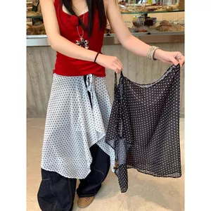 Milyfashion Quần Jean Overskirt Retro Chấm Bi Không Đều, Phù Hợp Mùa Xuân Hè và Kết Hợp Với Voan Váy
