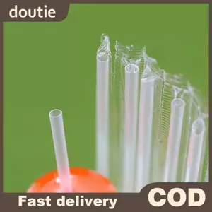 Doutie 500 Chiếc DIY Ống Hút Nhựa Dùng Một Lần Ngắn Trong Suốt Đầu Nhọn Mỏng Ống Hút Uống Hàng Hóa Phụ Kiện Nhà Bếp VN