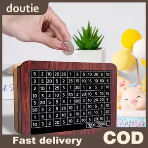 Doutie Hộp Tiết Kiệm Tiền Bằng Gỗ Ngân Hàng Lưu Trữ Tiền Tiết Kiệm Mục Tiêu Quầy Có Thể Tái Sử Dụng Handmade Heo Đất Khay Đựng Tiền Xu VN