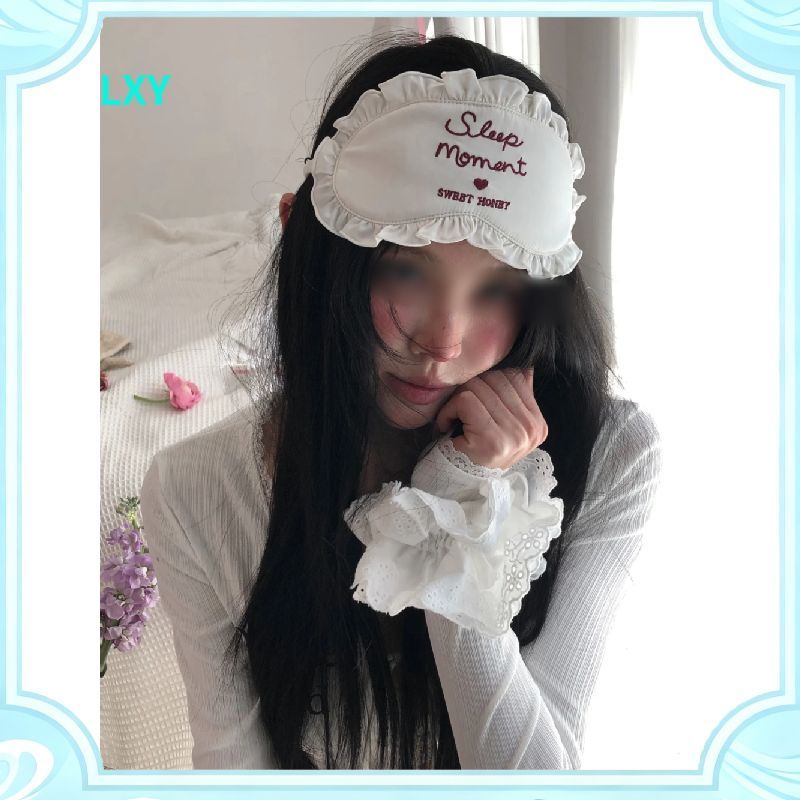 LXY Cao Cấp Thêu Ngọt Ngào Mặt nạ Mắt Xù Nấm Cạnh Du Lịch Giả Lụa Hỗ Trợ Giấc Ngủ Cô Gái Trái Tim Ngủ