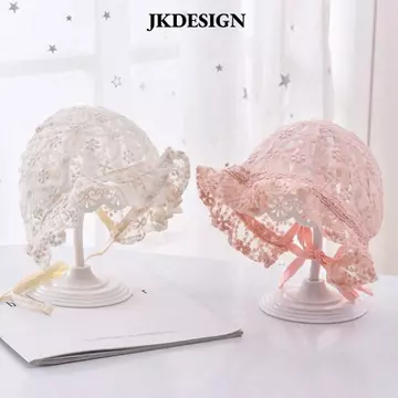 Mũ lưỡi trai JKDESIGN, Mũ lưới ren thoáng khí bằng vải Cotton, Mũ lưỡi trai bé gái Mũ viền mềm mùa xuân hè