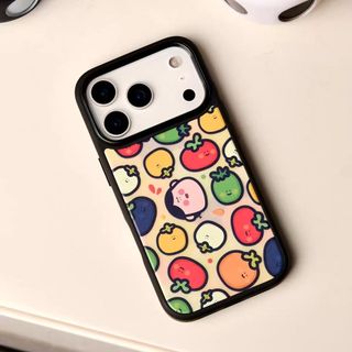 Rau Quả Hạnh Phúc Thích Hợp Cho 17Promax Vỏ Điện Thoại iPhone16 / 14pro Khung Đen 15Plus Lỗ Lớn 13 Sản Phẩm Mới
