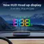 HFTOY GPS HUD Đồng hồ tốc độ KMH MPH Đồng hồ đo HUD Phông chữ lớn Kỹ thuật số Trắng xanh Màn hình hiển thị đầu xe Hiển thị phích cắm USB ~