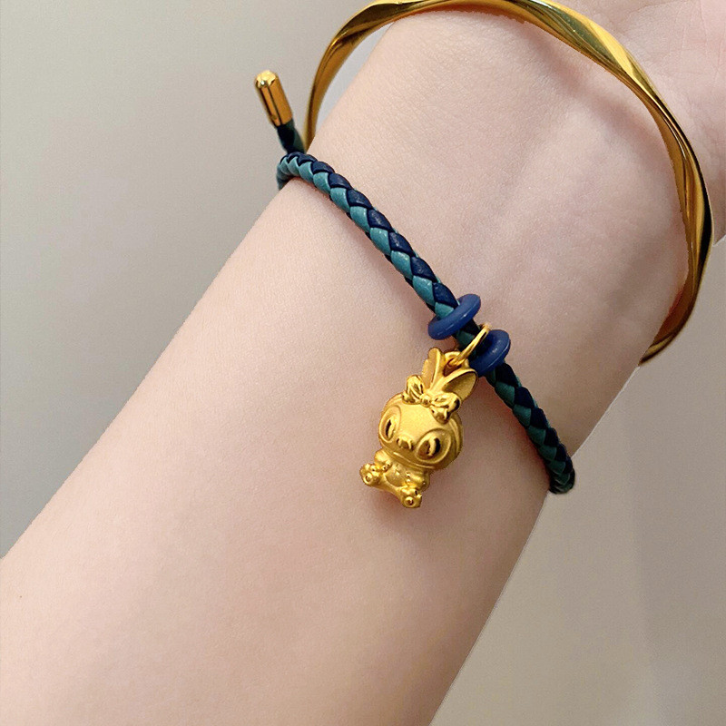 Cát Vàng Khâu Vòng Cổ Thỏ Dễ Thương Nơ Stitch Mặt Dây Chuyền Màu Vàng Xương Đòn Dây Chuyền Phụ Kiện