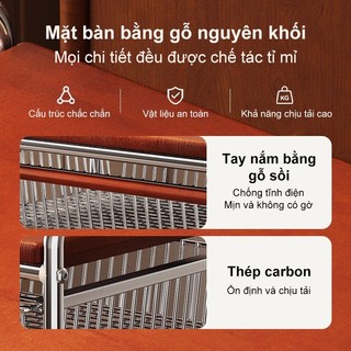 Kệ lò vi sóng Thép Cacbon Có giỏ kéo ra Kệ để lò nướng 2 Tầng Đa năng sử dụng