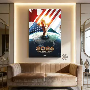 2026 FIFA World Cup USA Canada Mexico Soccer Poster Canvas Nghệ Thuật Treo Tường, FIFA World Cup Cúp Câu Lạc Bộ Bóng Đá Nền Trang Trí Tường Không Khung
