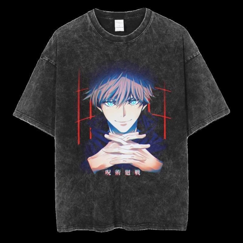 Jujutsu Kaisen Gojo Satoru Áo Thun Tay Ngắn Phong Cách Retro, Thời Trang