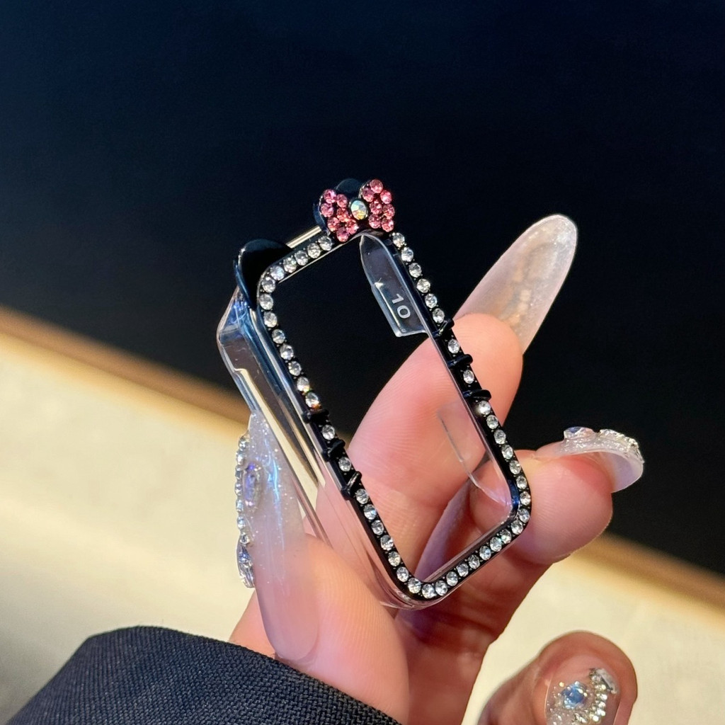Ốp Kim Cương Bling Cho Huawei Band 11 Vỏ Bảo Vệ Cứng Rỗng PC Ốp Lưng Cho Huawei Band 10 9 8 Vỏ Bảo Vệ