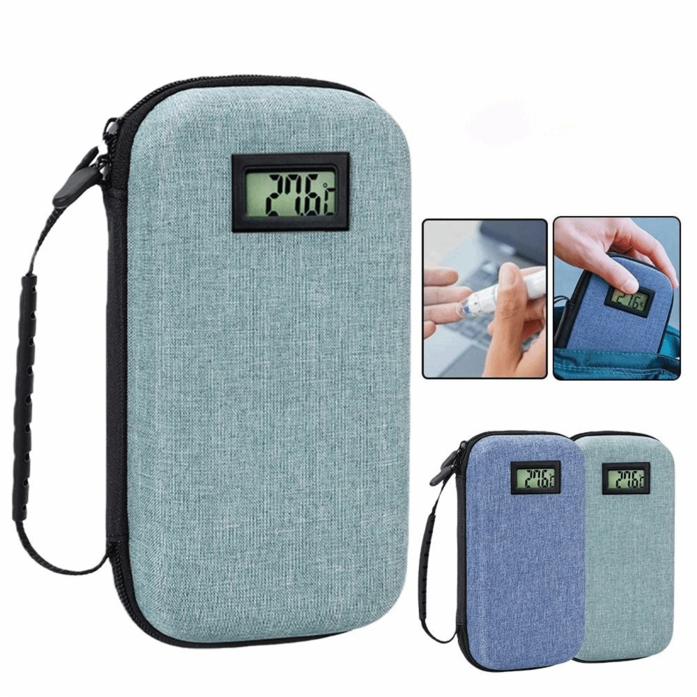 Túi làm mát Insulin CATIYAHA, Bảo quản lạnh bằng cách nhiệt EVA, bền bỉ với màn hình nhiệt kế Bộ sắp xếp thuốc làm lạnh không thấm nước cho bệnh nhân tiểu đường