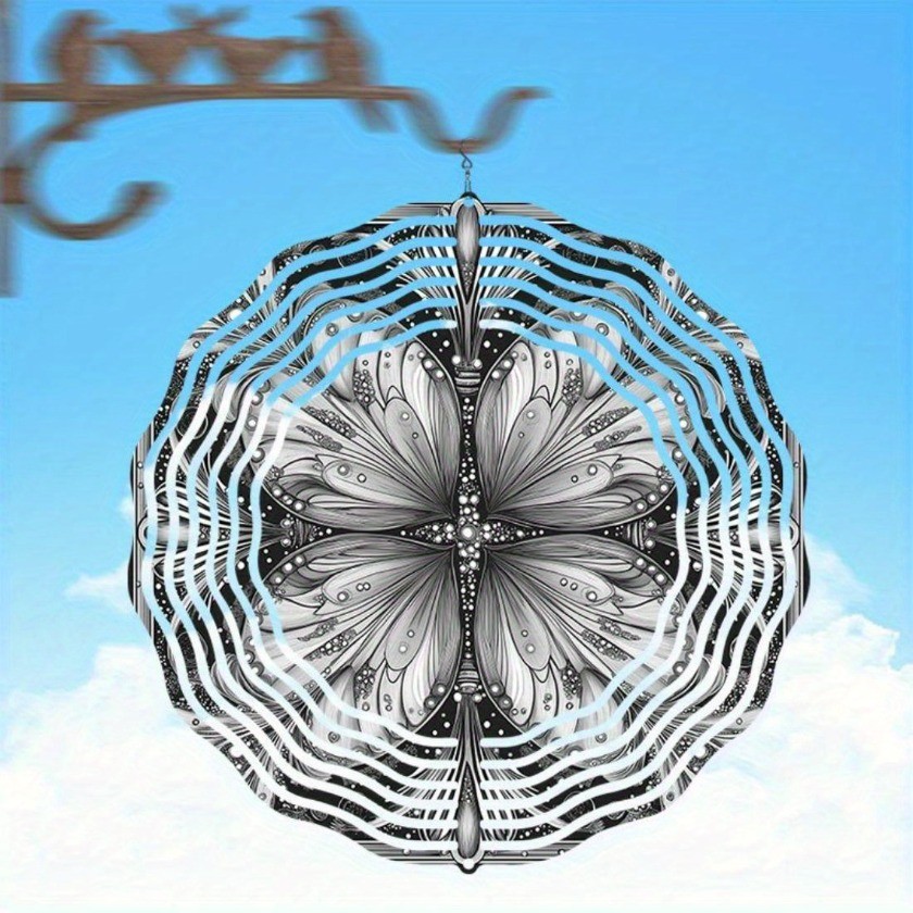 CIFbuy Mandala Chuông Gió Spinner Cho Sân Vườn Sân Trong Nhà Ngoài Trời Tất Cả Các Mùa Trang Trí Kim Loại Vẽ Tay Xoay Quà Tặng