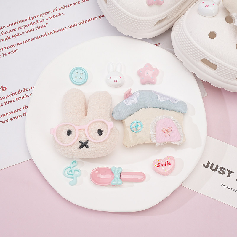 Phụ Kiện Crocs Thỏ Miffy Dễ Thương, Hoa Trang Trí Có Thể Tháo Rời, Phù Hợp Cho Crocs