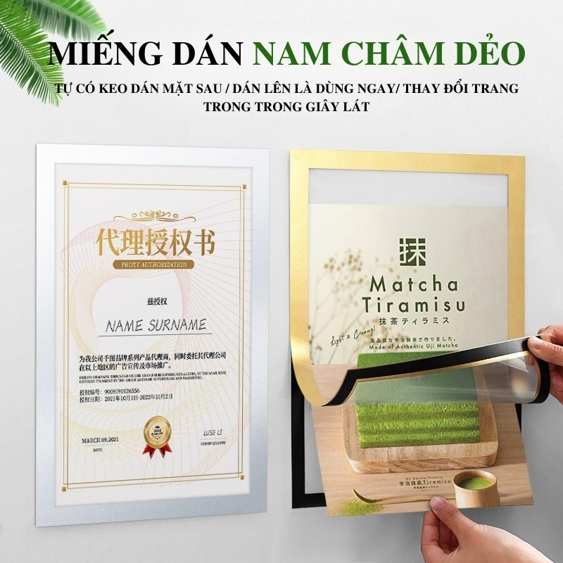Khung Ảnh Từ Tính Nam Châm Trong Suốt – Không Cần Khoan, Trưng Bày Hình Ảnh Gọn Gàng Và Tiện Lợi