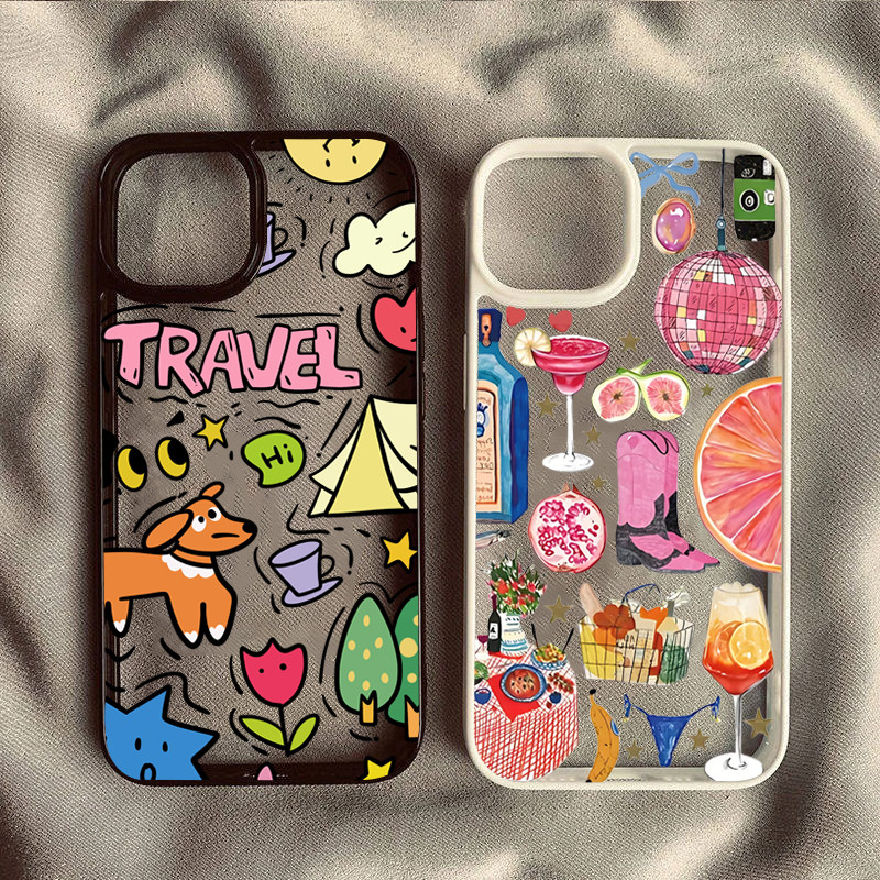 Ốp Lưng Cho iPhone 11 16 14 15 12 13 Pro Max 17AIR 16e 8 7 Plus XR X XS Max SE2020 2022 Graffiti Neon City Acrylic Trong Suốt Chống Sốc
