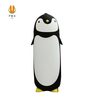 Bình nước thủy tinh cách nhiệt hai lớp hình chim cánh cụt dễ thương - Cốc hoạt hình sáng tạo dành cho học sinh